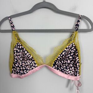 VICTORIA’S SECRET | NEW Leopard Print Lace Trim Bralette Women’s Size X-Large